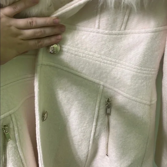 Cream Coat with Faux Fur Collar - Picture 8 of 11